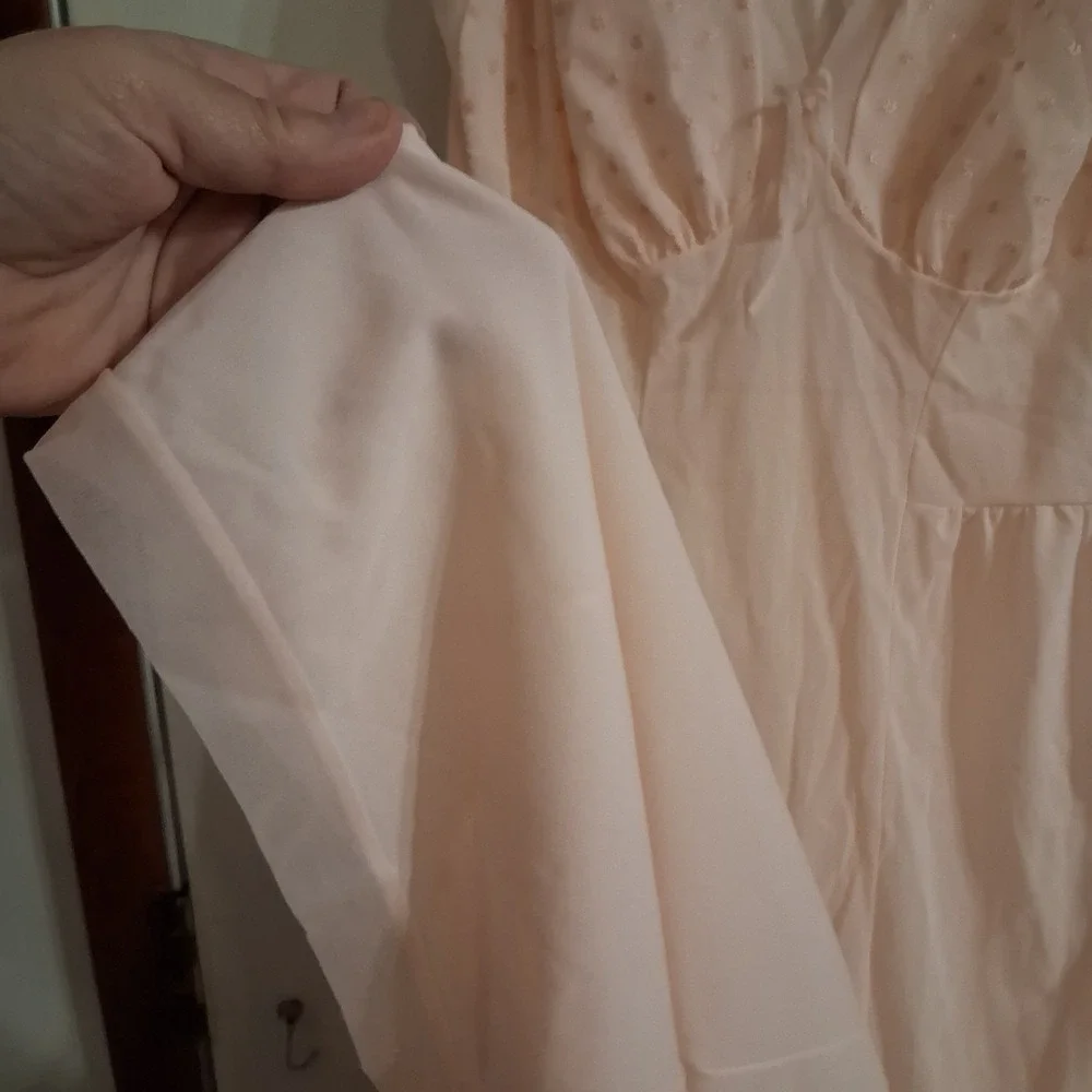 Vintage Silk‎ Peignoir Negligee Pink Nightgown VGVC STUNNING